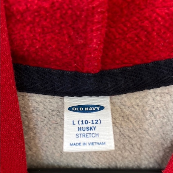 Old Navy Red and Gray Kids Hoodie - Picture 4 of 5